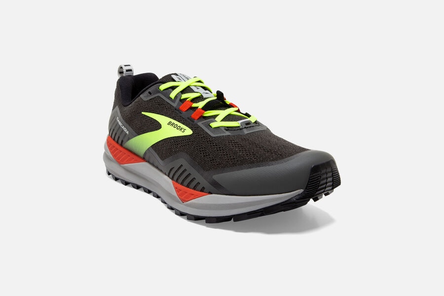 Brooks Running Shoes Mens Black/Green - Cascadia 15 Trail - 1062-DBRMH